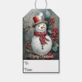 Kerstsneeuwman Cadeaulabel (Voorkant)