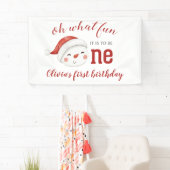 Kerstsneeuwman Eerste Verjaardag Spandoek (Insitu)
