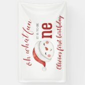 Kerstsneeuwman Eerste Verjaardag Spandoek (Verticaal)