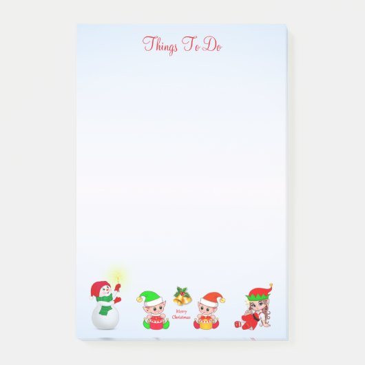 Kerstsneeuwman & elfen Dingen om te doen Post-it N Post-it® Notes (Voorkant)