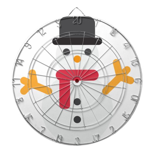 kerstsneeuwman emoji dartbord (Voorkant)