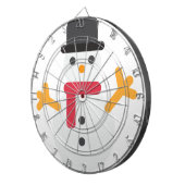 kerstsneeuwman emoji dartbord (Voorkant Rechts)
