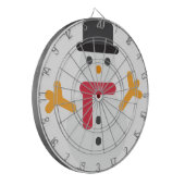 kerstsneeuwman emoji dartbord (Voorkant Links)