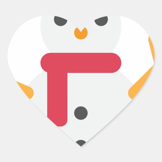 kerstsneeuwman emoji hart sticker (Voorkant)