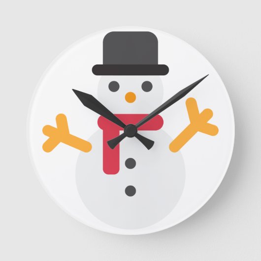 kerstsneeuwman emoji ronde klok (Voorkant)