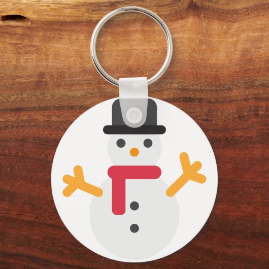 kerstsneeuwman emoji sleutelhanger (Voorkant)