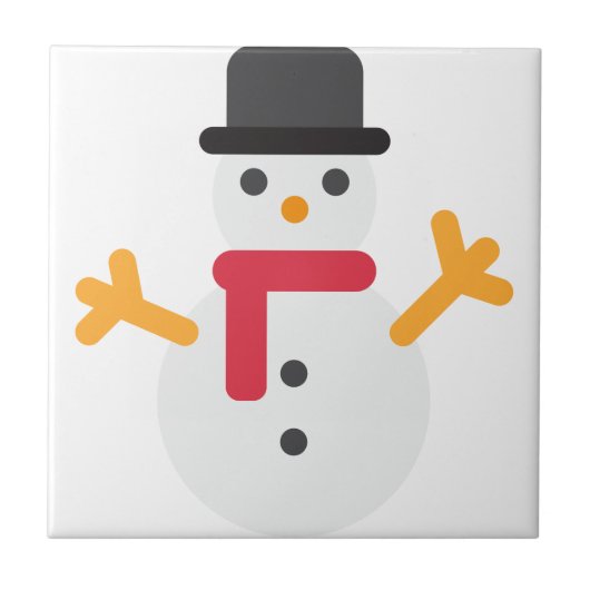 kerstsneeuwman emoji tegeltje (Voorkant)