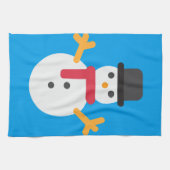 kerstsneeuwman emoji theedoek (Horizontaal)