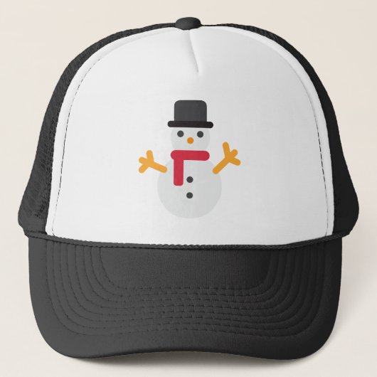 kerstsneeuwman emoji trucker pet (Voorkant)