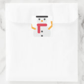 kerstsneeuwman emoji vierkante sticker (Tas)