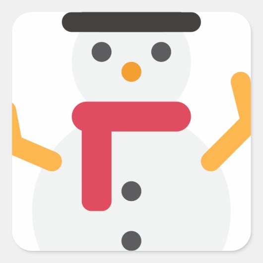 kerstsneeuwman emoji vierkante sticker (Voorkant)