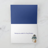 Kerstsneeuwman en -hert feestdagen kaart (Binnen)