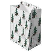 Kerstsneeuwman en -hert medium cadeauzakje (Voorkant Gekanteld)