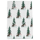 Kerstsneeuwman en -hert medium cadeauzakje (Voorkant)