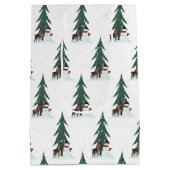 Kerstsneeuwman en -hert medium cadeauzakje (Achterkant)