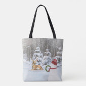 Kerstsneeuwman en -hert tote bag (Achterkant)
