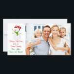 Kerstsneeuwman Familie Fotokaart Feestdagenkaart<br><div class="desc">Deze gepersonaliseerde kerstvakantie fotokaart met een afbeelding van een sneeuwman kan worden aangepast met uw eigen digitale foto en bericht.</div>