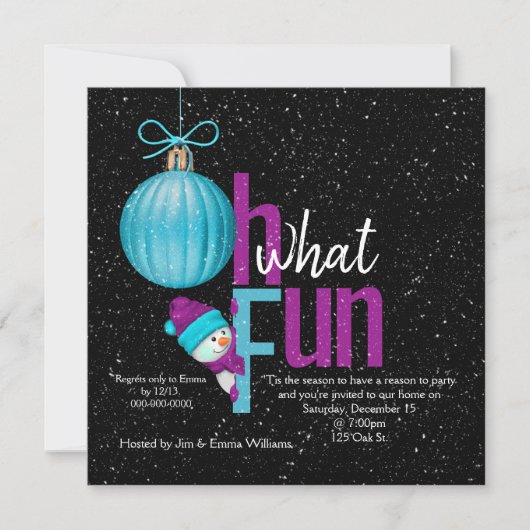 Kerstsneeuwman Feest Kaart (Voorkant)