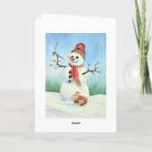 Kerstsneeuwman Feestdagen Kaart (Achterkant)