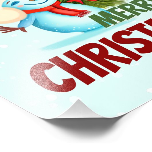 Kerstsneeuwman Foto Afdruk (Hoek)