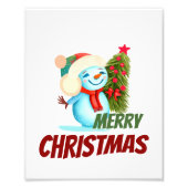 Kerstsneeuwman Foto Afdruk (Voorkant)