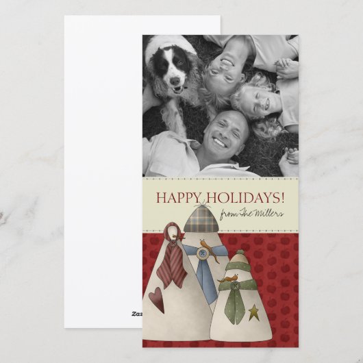 Kerstsneeuwman Fotokaarten Feestdagenkaart (Voorkant / Achterkant)