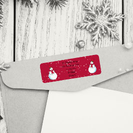 Kerstsneeuwman Gepersonaliseerd Retouradres Etiket