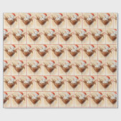 Kerstsneeuwman in een chocolade martini cadeaupapier (Vlak)