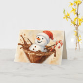 Kerstsneeuwman in een chocolade martini kaart (Gele Bloem)