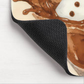 Kerstsneeuwman in een chocolade martini muismat (Hoek)