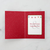 Kerstsneeuwman in sneeuwvlokken kaart (Binnen)