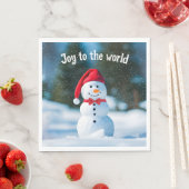 Kerstsneeuwman in sneeuwvlokken servet (Insitu)