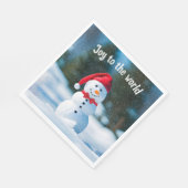 Kerstsneeuwman in sneeuwvlokken servet (Hoek)