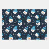 Kerstsneeuwman Inpakpapier Vel (Voorkant 3)