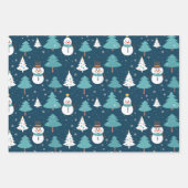 Kerstsneeuwman Inpakpapier Vel (Voorkant)