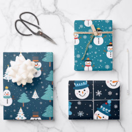 Kerstsneeuwman Inpakpapier Vel
