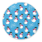 Kerstsneeuwman Keramische Knop (Voorkant)