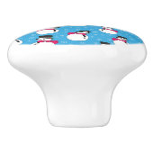 Kerstsneeuwman Keramische Knop (Zijkant)