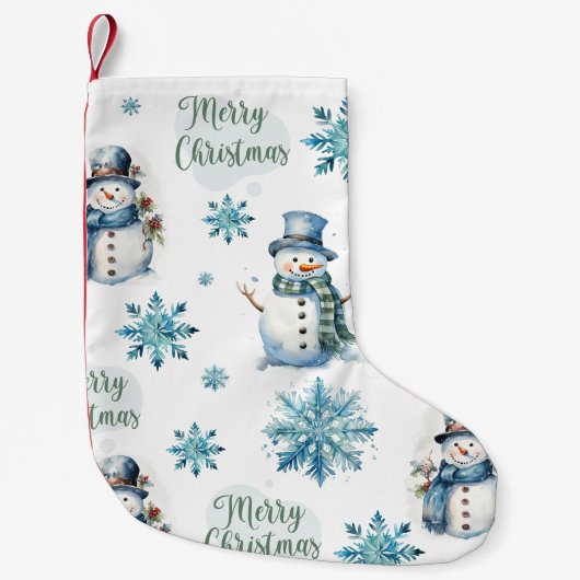 Kerstsneeuwman kleine kerstsok (Voorkant)