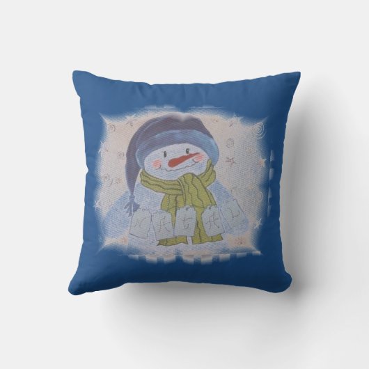 Kerstsneeuwman Kussen (Achterkant)