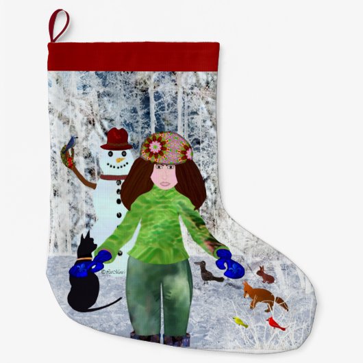 Kerstsneeuwman LeeMarie's Creative Design Grote Kerstsok (Voorkant)