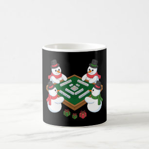Kerstsneeuwman Mahjong Speltafel Xmas Vakantie Koffiemok
