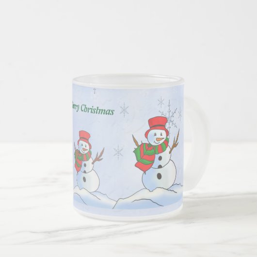 Kerstsneeuwman Matglas Koffiemok (Voorkant rechts)