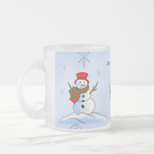 Kerstsneeuwman Matglas Koffiemok (Links)
