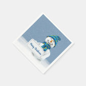 Kerstsneeuwman met bord servet (Hoek)