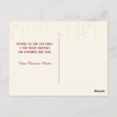 Kerstsneeuwman met gouden ster briefkaart (Achterkant)