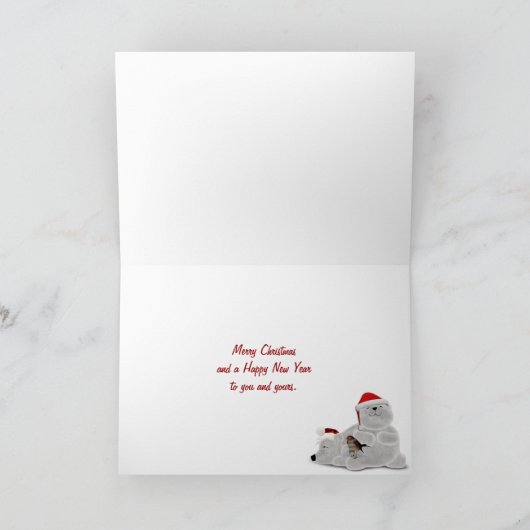 Kerstsneeuwman met gouden ster feestdagen kaart (Binnen)