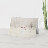 Kerstsneeuwman met gouden ster feestdagen kaart (Voorkant)