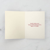 Kerstsneeuwman met gouden ster kaart (Binnen)