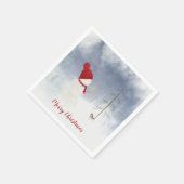 Kerstsneeuwman met gouden ster servet (Hoek)